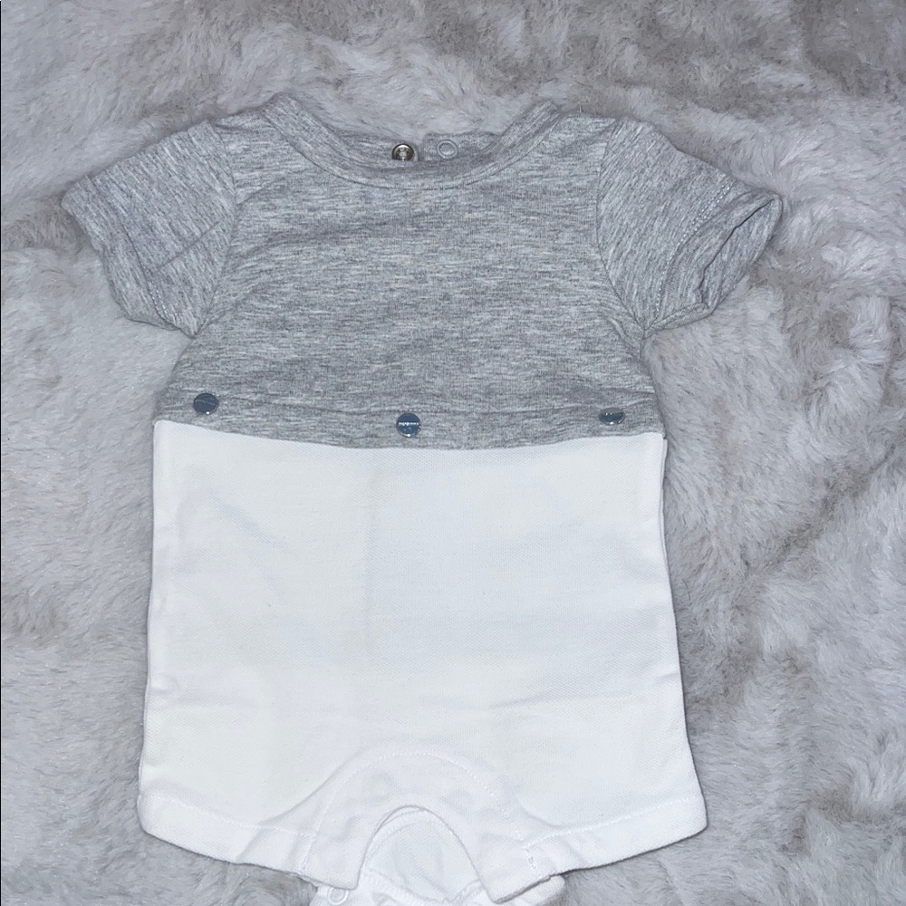 Jacadi Gray and White Kids One Piece